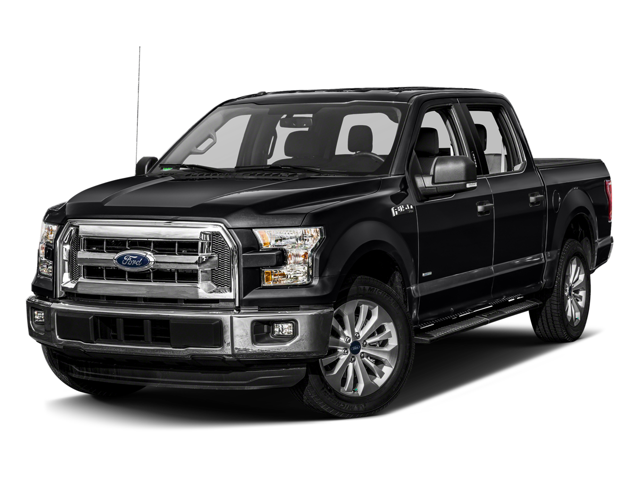 2017 Ford F-150 XLT in Shadow Black — front three-quarter view