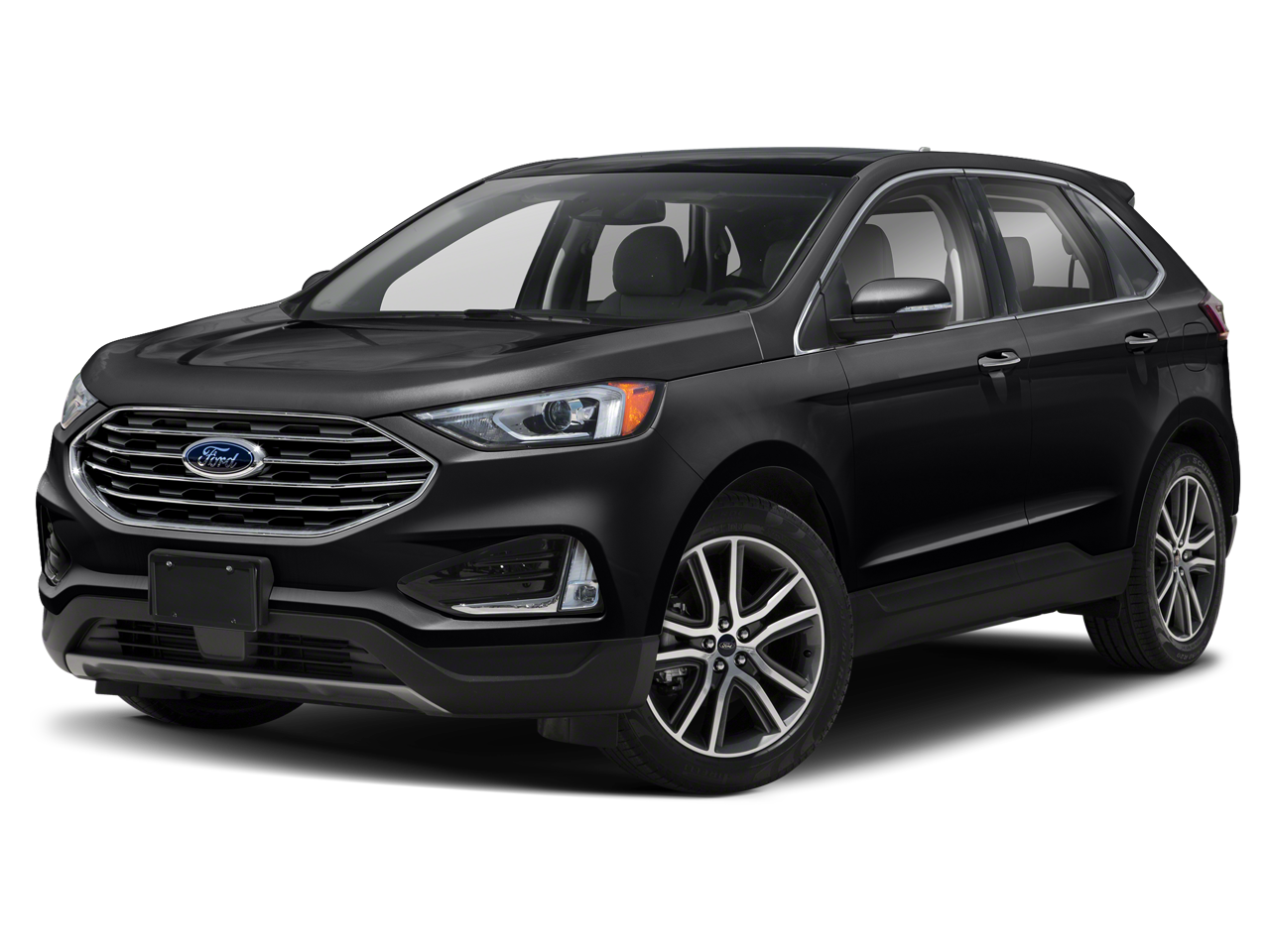 2020 Ford Edge SEL in Agate Black — front three-quarter view