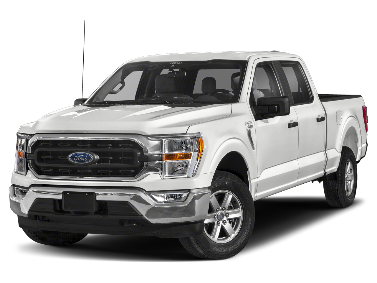 2021 Ford F-150 XLT in Oxford White — front three-quarter view