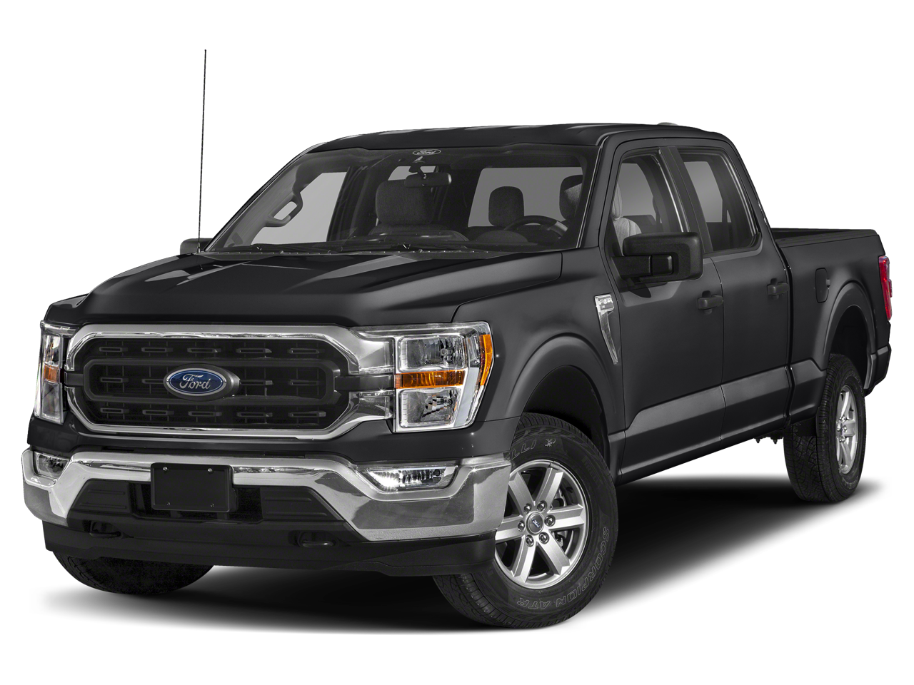 2023 Ford F-150 XLT in Black Metallic — front three-quarter view