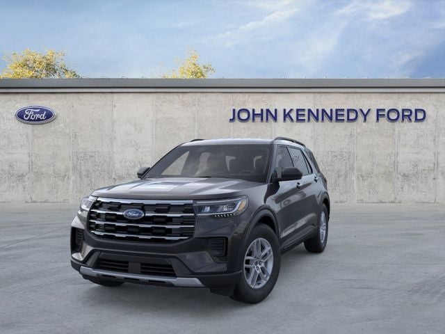 2026 Ford Explorer Active w/200A Pkg 4WD in Agate Black Metallic — front three-quarter view