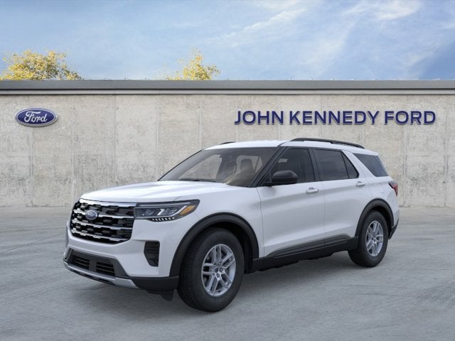 2026 Ford Explorer Active w/200A Pkg 4WD in Space White — front three-quarter view