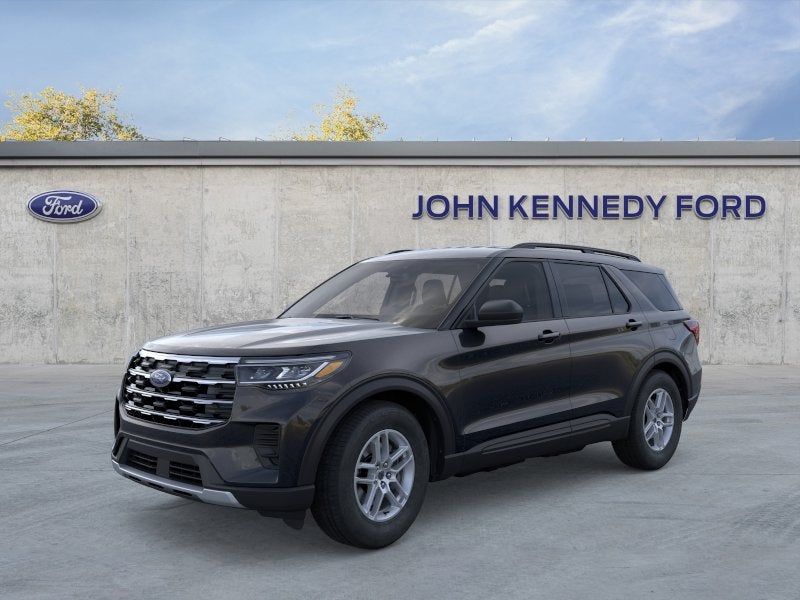 2026 Ford Explorer Active w/200A Pkg 4WD in Agate Black Metallic — front three-quarter view