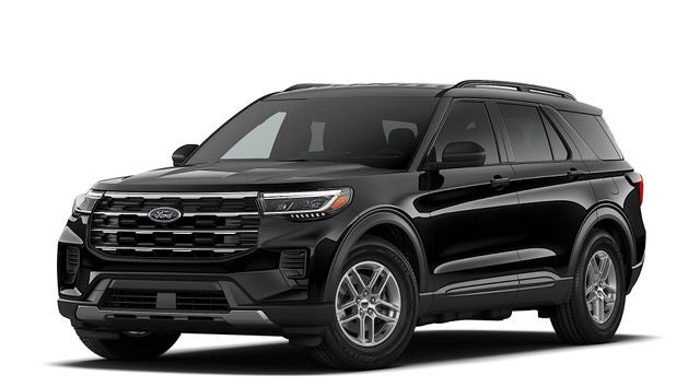 2026 Ford Explorer Active w/200A Pkg 4WD in Agate Black Metallic — front three-quarter view