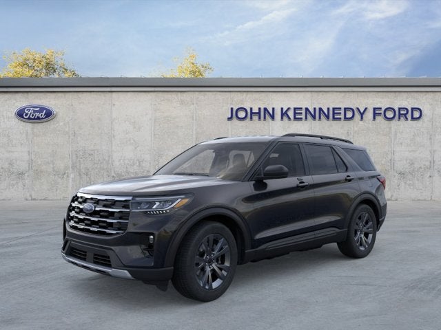 2026 Ford Explorer Active w/200A Pkg 4WD in Agate Black Metallic — front three-quarter view