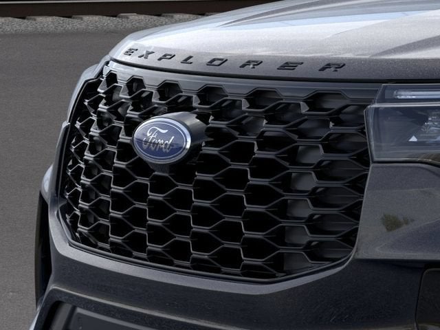 2026 Ford Explorer ST-Line in Agate Black Metallic — front three-quarter view