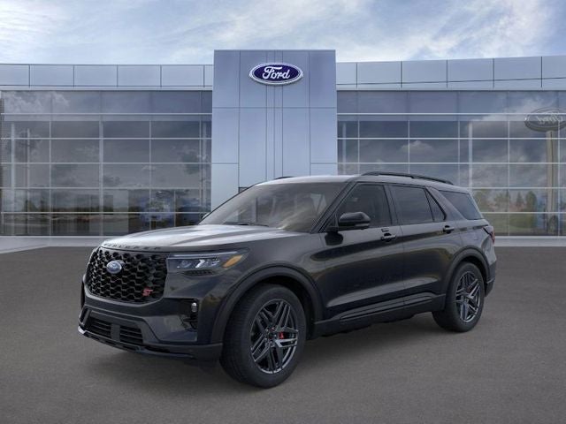 2026 Ford Explorer ST in Agate Black Metallic — front three-quarter view