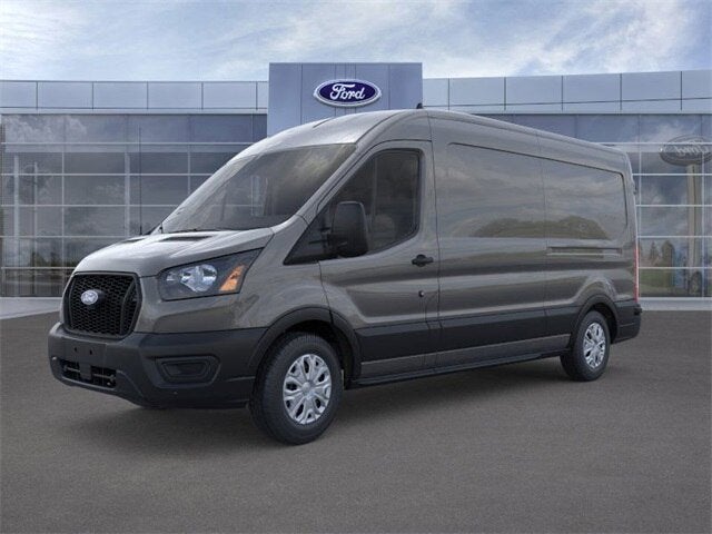 2026 Ford Transit Cargo Van T-250 148 Med Rf 9150 GVWR RWD in Carbonized Gray Metallic — front three-quarter view