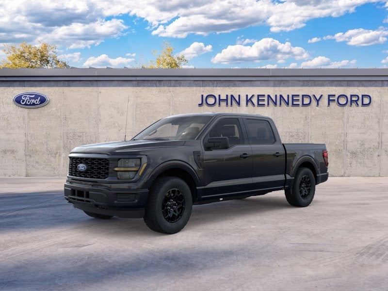 2026 Ford F-150 STX in Agate Black Metallic — front three-quarter view