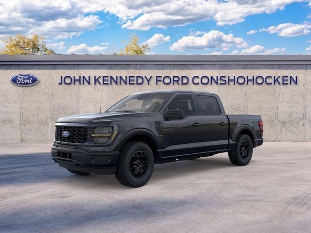 2026 Ford F-150 STX in Agate Black Metallic — front three-quarter view