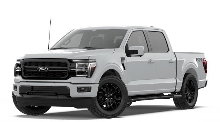 2026 Ford F-150 LARIAT in Avalanche — front three-quarter view