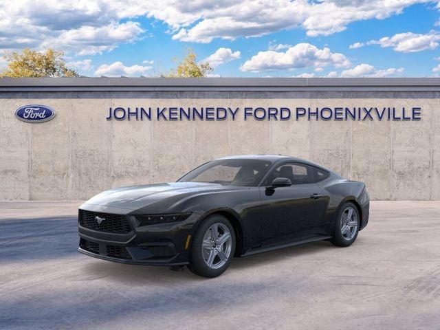 2026 Ford Mustang EcoBoost in Shadow Black — front three-quarter view