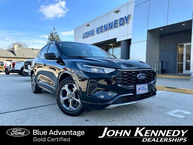 2023 Ford Escape ST-Line in Black Metallic — front three-quarter view