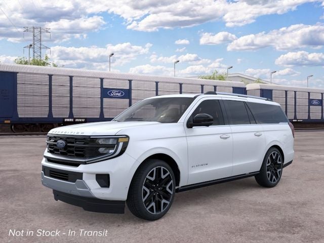2026 Ford Expedition Max Platinum in White Metallic — front three-quarter view