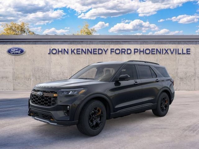 2026 Ford Explorer Tremor in Agate Black Metallic — front three-quarter view
