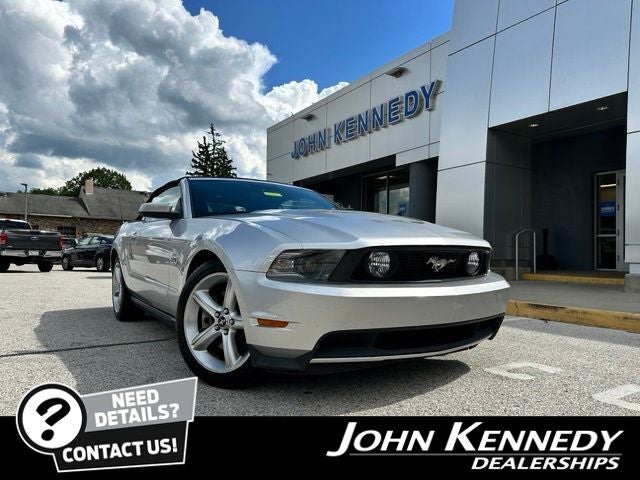 2012 Ford Mustang GT Premium in Ingot Silver — front three-quarter view