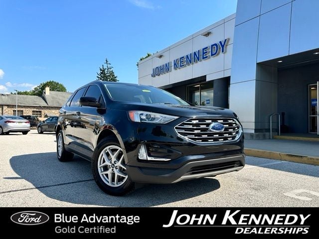 2021 Ford Edge SEL in Black Metallic — front three-quarter view