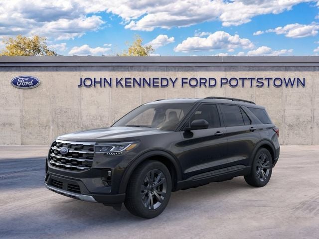 2026 Ford Explorer Active w/200A Pkg 4WD in Agate Black Metallic — front three-quarter view