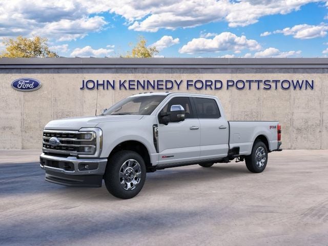 2026 Ford Super Duty F-350 SRW King Ranch 4WD Crew Cab 8' Box in Oxford White — front three-quarter view