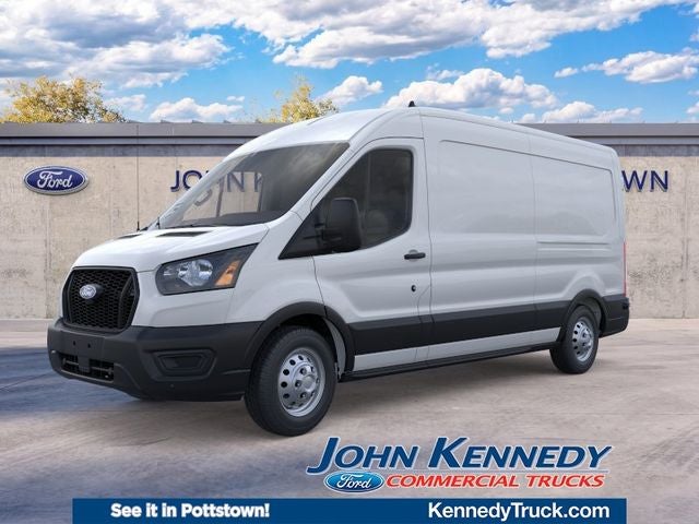 2026 Ford Transit Cargo Van T-250 148 Med Rf 9150 GVWR AWD in Oxford White — front three-quarter view