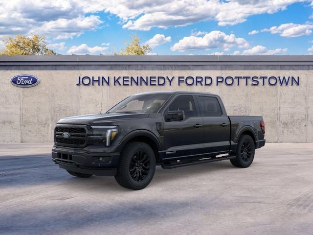 2026 Ford F-150 LARIAT in Agate Black Metallic — front three-quarter view