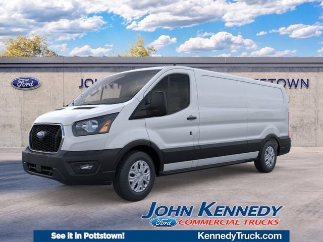 2025 Ford Transit Cargo Van T-150 148 Low Rf 8670 GVWR RWD in Oxford White — front three-quarter view