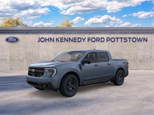 2026 Ford Maverick Tremor in Azure Gray Metallic Tri-Coat — front three-quarter view