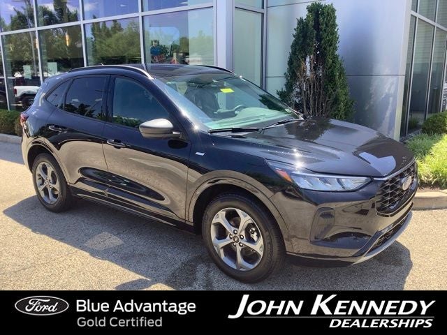2023 Ford Escape ST-Line in Black Metallic — front three-quarter view