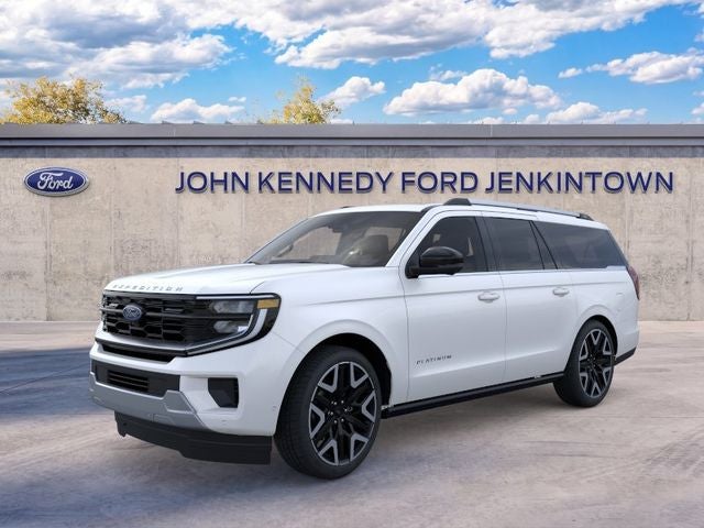 2026 Ford Expedition Max Platinum in White Metallic — front three-quarter view