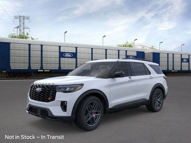2026 Ford Explorer ST in White Metallic — front three-quarter view