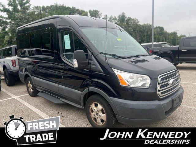 2018 Ford Transit-150 XLT in Shadow Black — front three-quarter view
