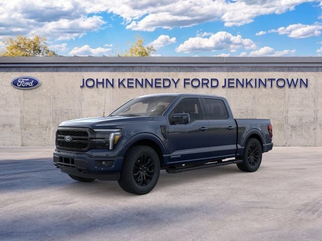 2026 Ford F-150 Lariat in Blue Metallic — front three-quarter view