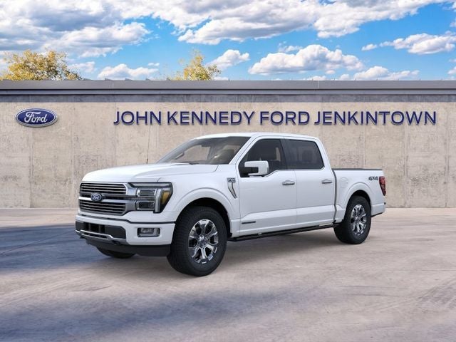 2026 Ford F-150 Platinum in Star White Metallic Tri-Coat — front three-quarter view