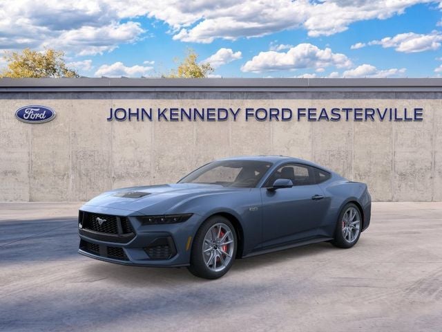 2026 Ford Mustang GT Premium in Vapor Blue Metallic — front three-quarter view