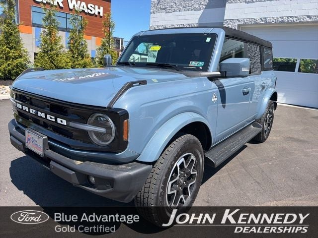 2025 Ford Bronco Outer Banks in Azure Gray Metallic — front three-quarter view
