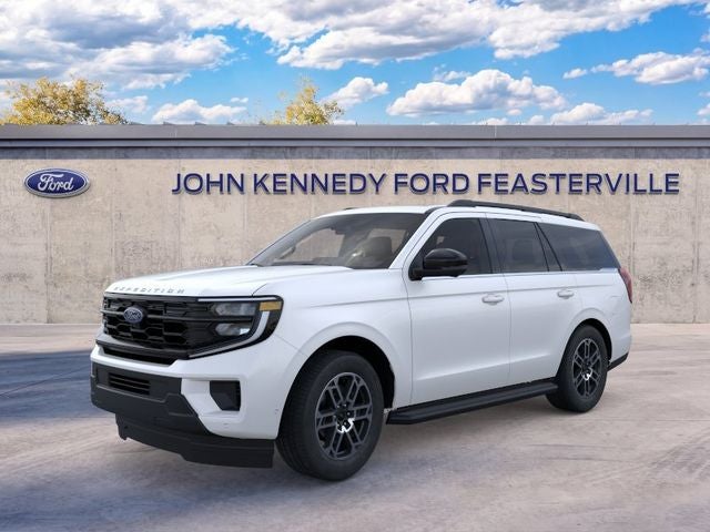 2025 Ford Expedition Active in Star White Metallic Tri-Coat — front three-quarter view