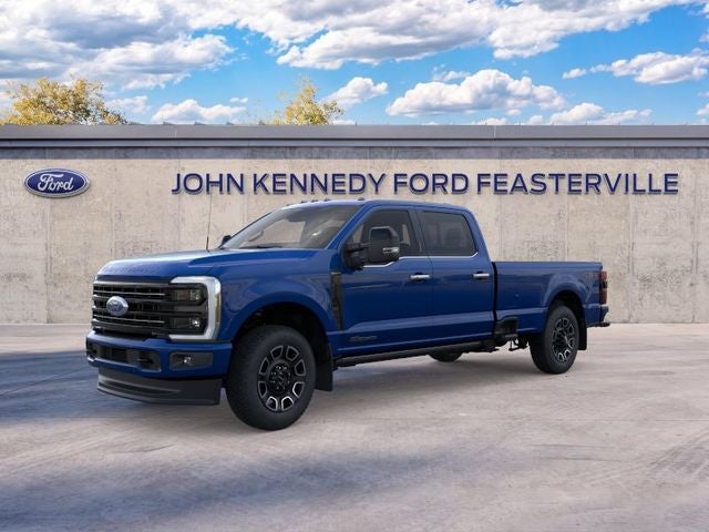2026 Ford F-250SD Platinum Pickup in Argon Blue Metallic — front three-quarter view