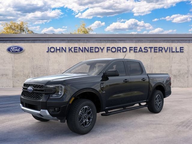 2025 Ford Ranger XLT in Shadow Black — front three-quarter view