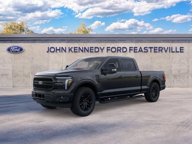 2026 Ford F-150 Lariat in Agate Black Metallic — front three-quarter view