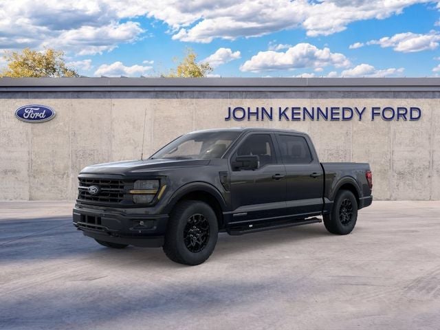 2026 Ford F-150 XLT in Agate Black Metallic — front three-quarter view