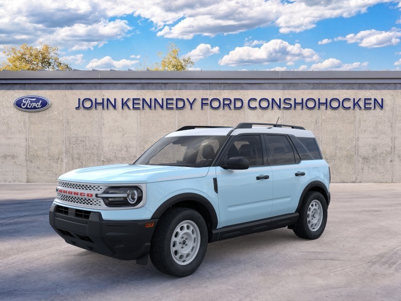 2026 Ford Bronco Sport Heritage in Robin's Egg Blue — front three-quarter view